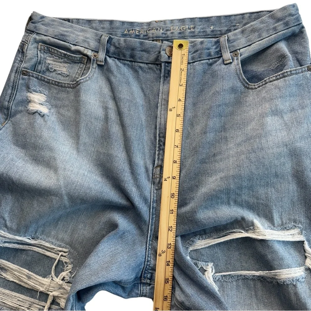American Eagle Curvy Mom Jean Women Blue Distressed Plus Size 18 #090 - Picture 6 of 8